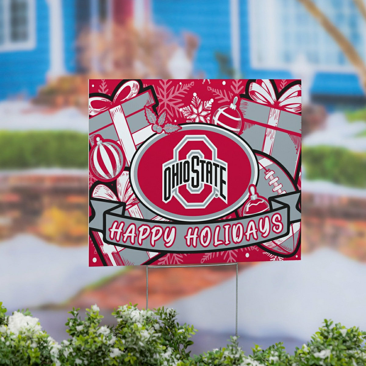 Ohio State University Yard Sign, Holiday - Collegiate Home