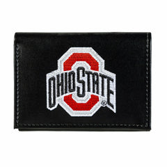 Ohio State University Black Tri-Fold Embroidered Wallet w/ RFID Blocking - Collegiate Home
