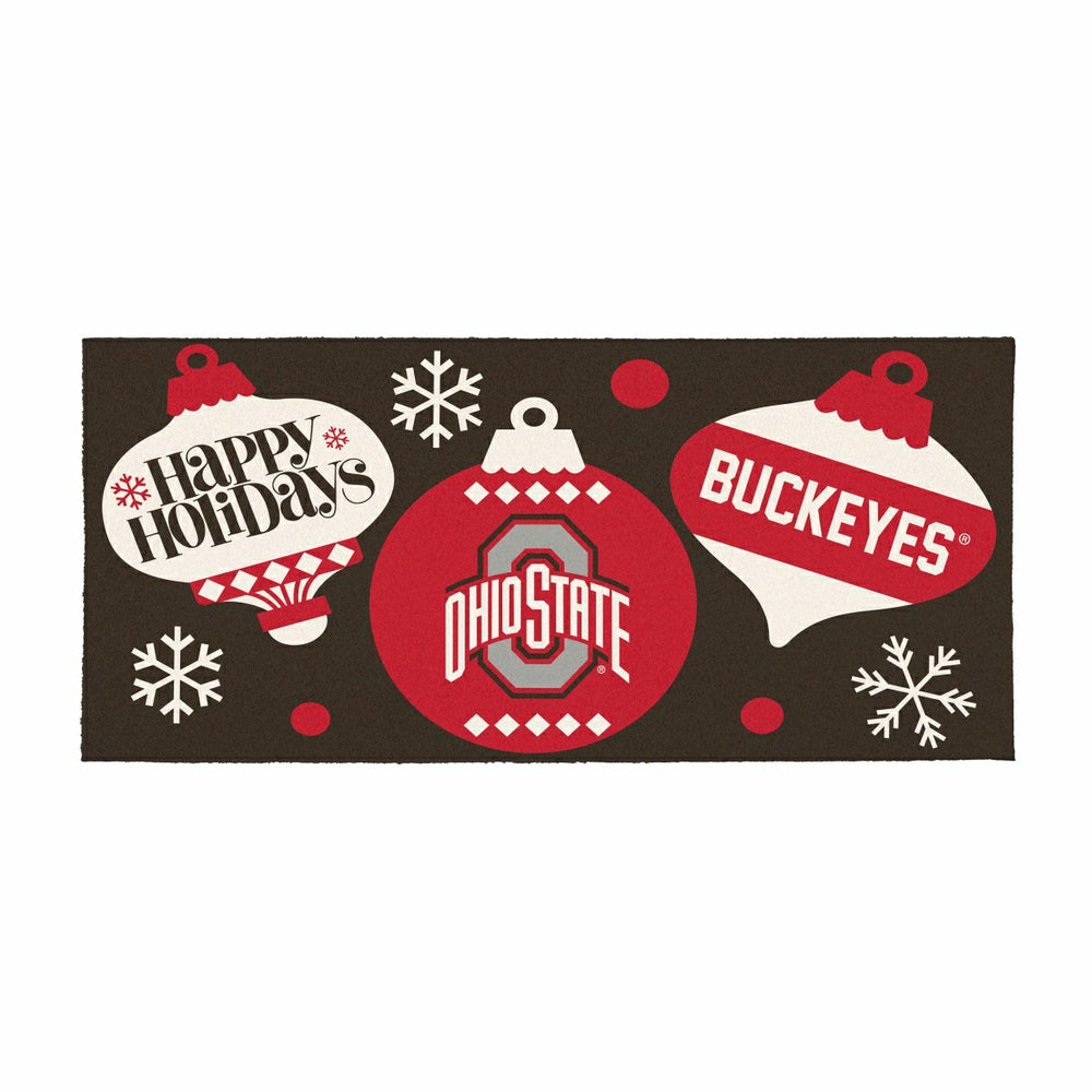 Ohio State University Holiday Flocked Coir Sassafras Switch Mat, 22"x1 - Collegiate