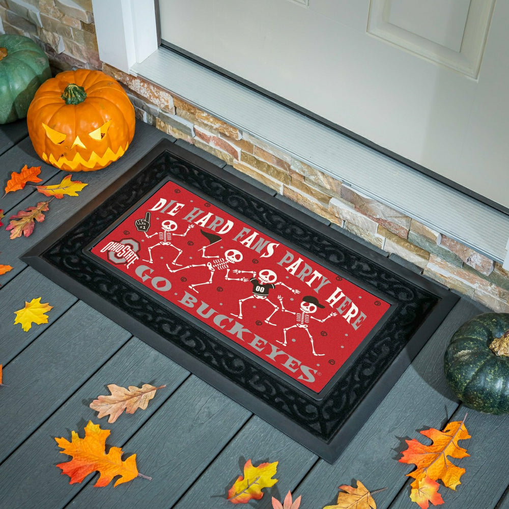 Ohio State University Flocked Coir Halloween Sassafras Switch Mat, 22" - Collegiate