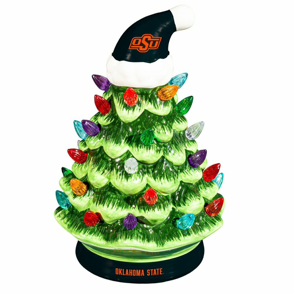 Oklahoma State University 8" LED Ceramic Christmas Tree - Collegiate Home