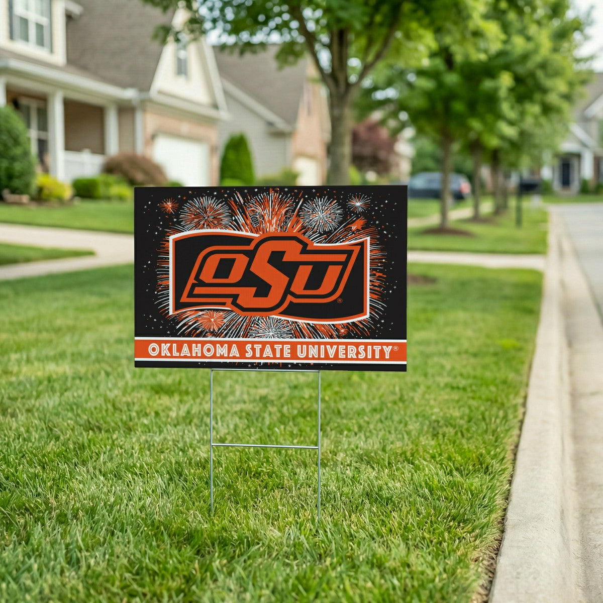 Oklahoma State University Yard Sign, Patriotic - Collegiate Home