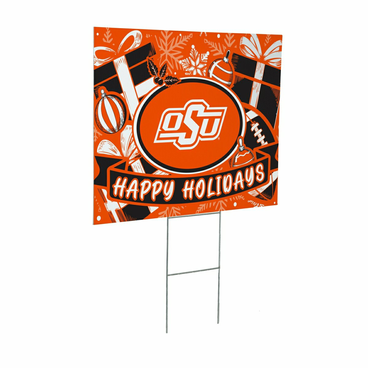 Oklahoma State University Yard Sign, Holiday - Collegiate Home
