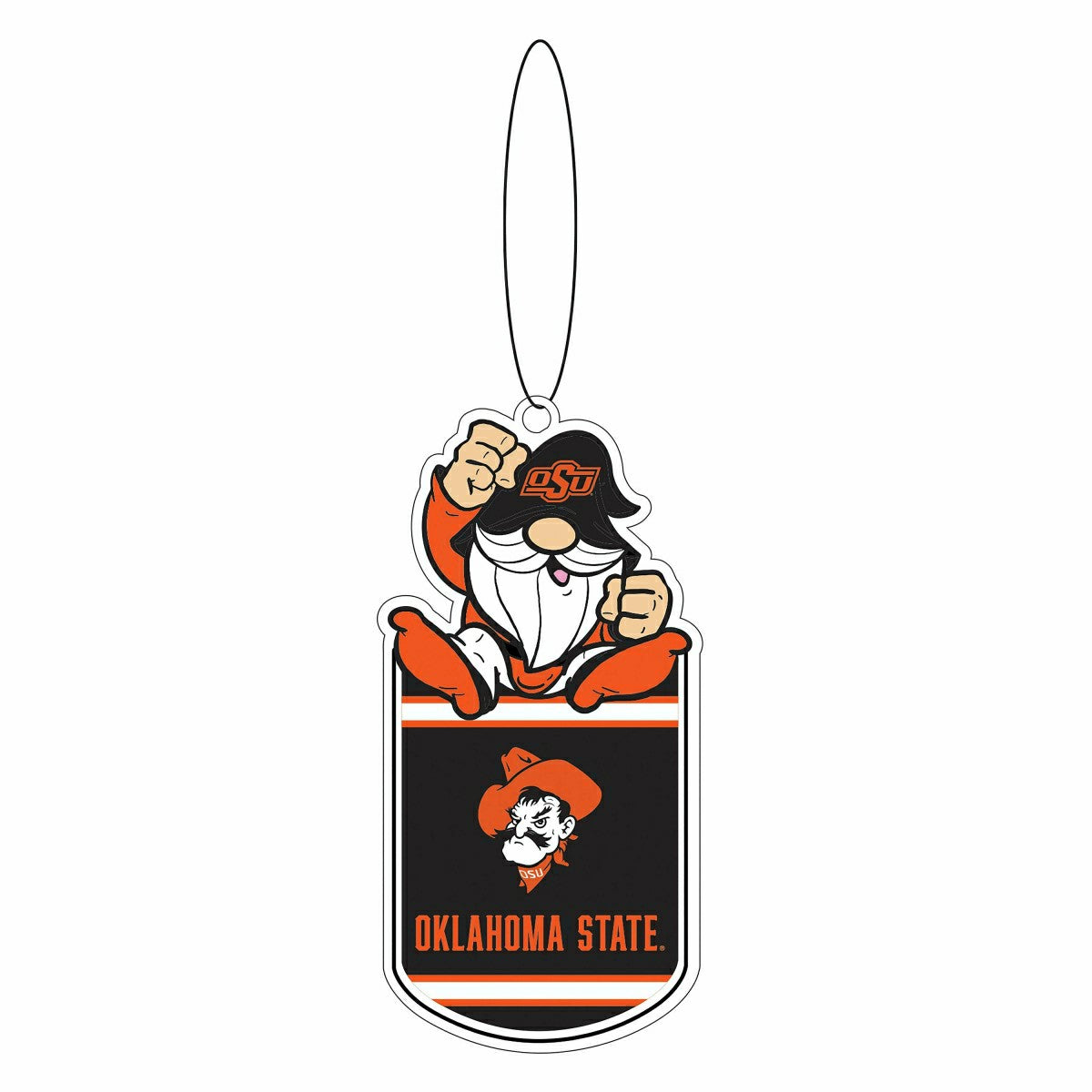 Oklahoma State University Gift Tag Ornament, Gnome Fan - Collegiate Home