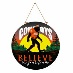 Oklahoma State University Bigfoot Round Door Décor with Hanging Rope,  - Collegiate Home