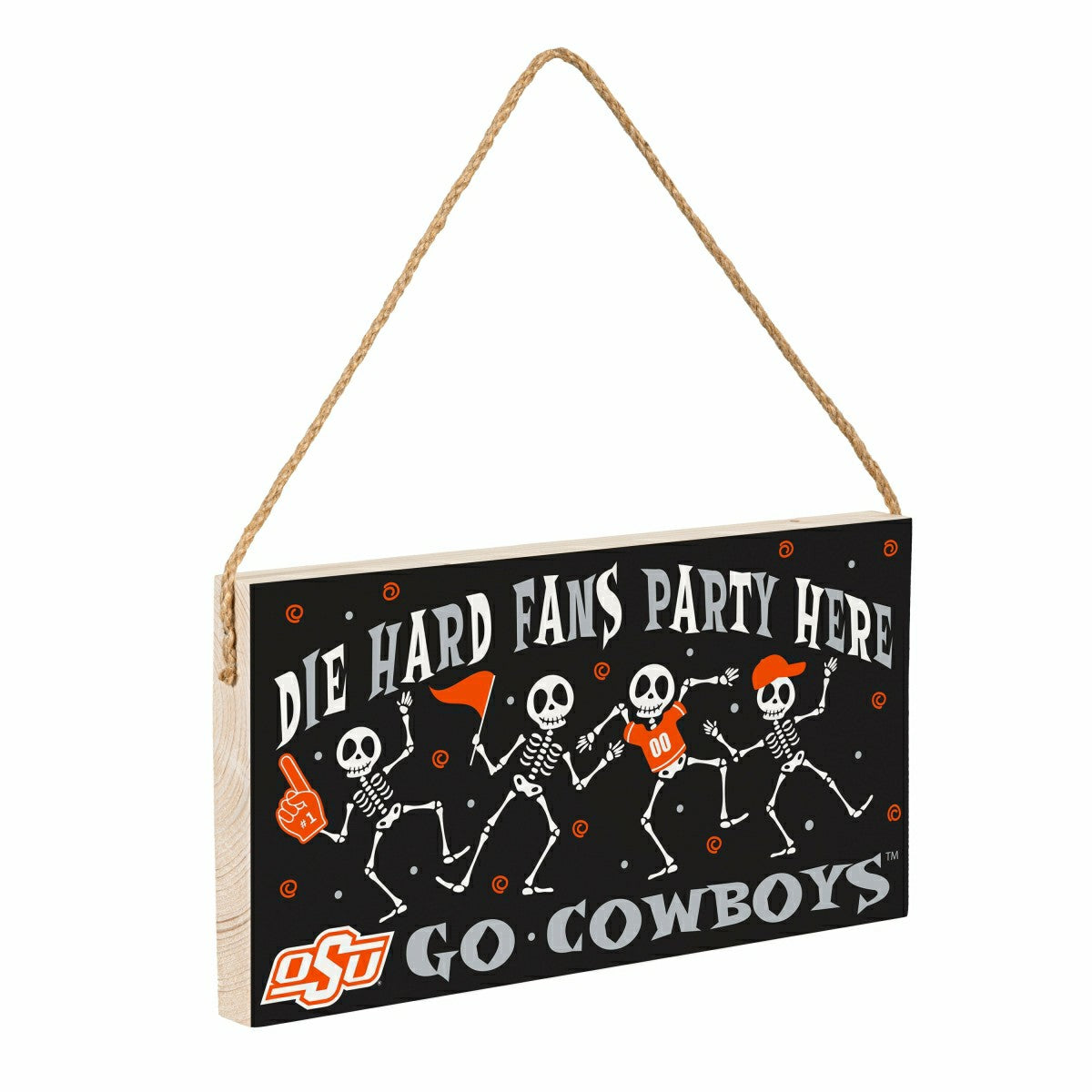 Oklahoma State University Halloween Wood Wall Sign, 6x11 - Collegiate Home