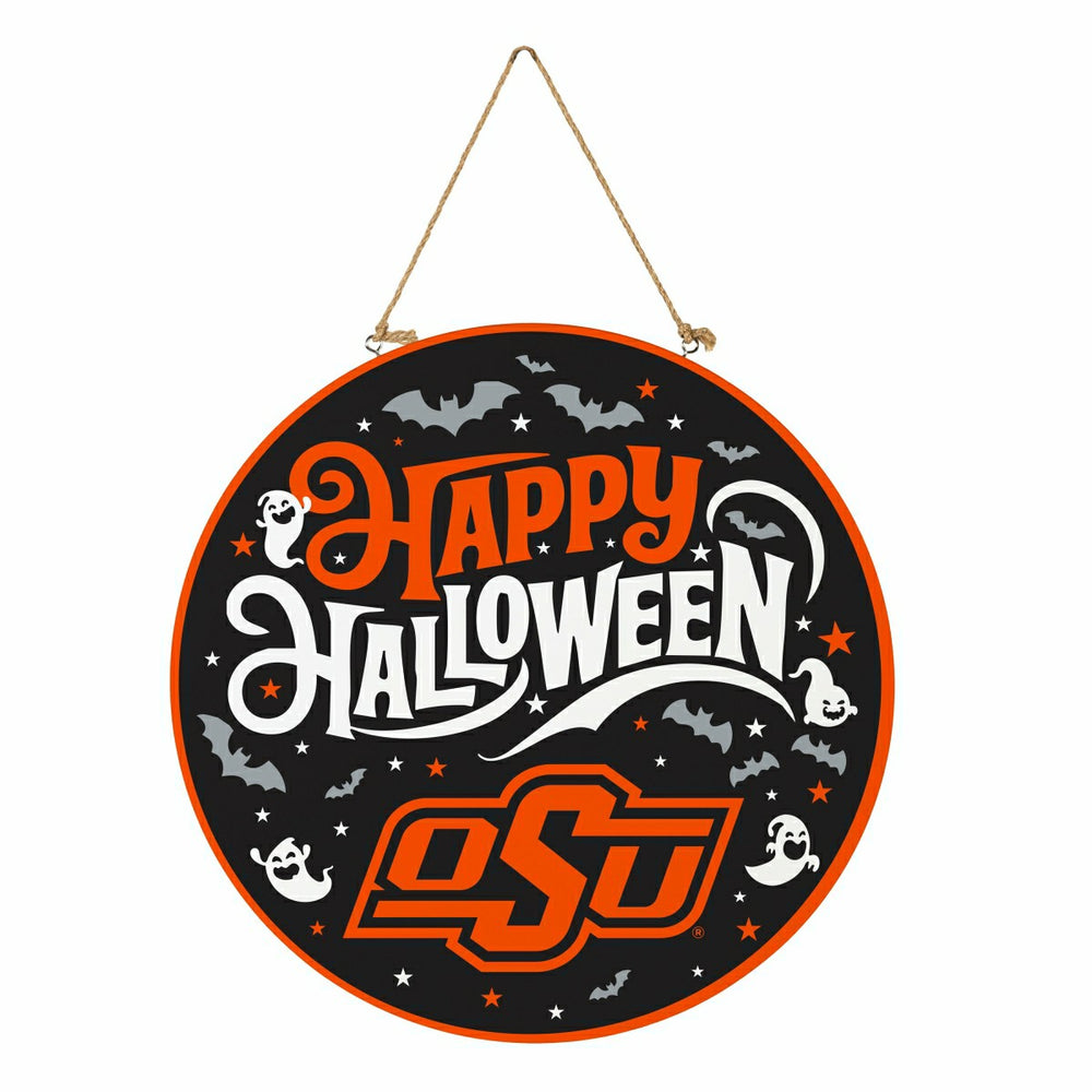 Oklahoma State University Halloween Round Door Décor with Hanging Rope - Collegiate Home