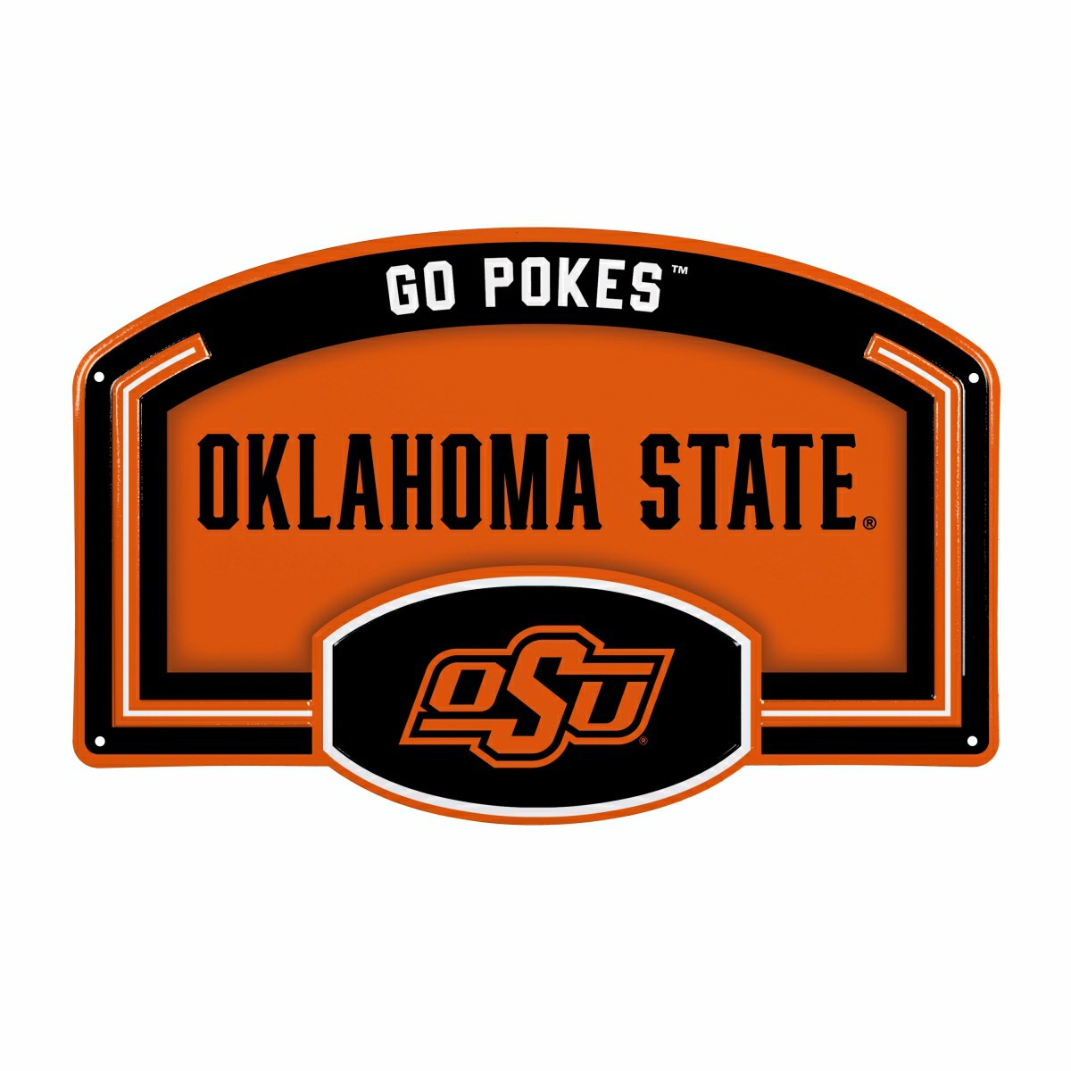 Oklahoma State University USA Embossed Steel Wall Sign, 11" x 17" - Collegiate Home