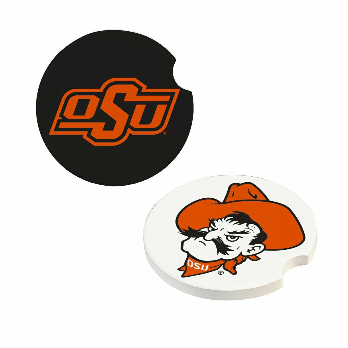 Oklahoma State University Car Coaster Set, 2pc - Collegiate Home