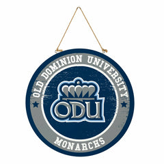 Old Dominion University Round Door Décor with Hanging Rope, 18x18 - Collegiate Home