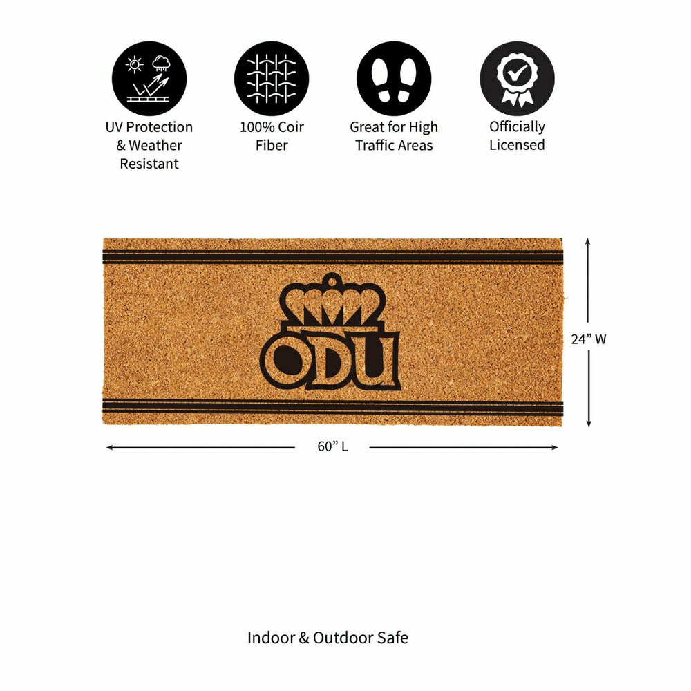 Old Dominion University Extra Large One Color Coir Mat, 60"x24" - Collegiate