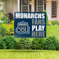 Old Dominion University Coroplast Yard Sign "Fans Play Here" - Collegiate Home
