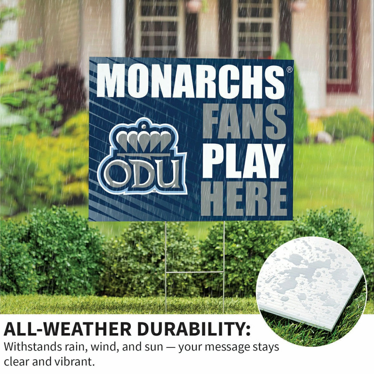 Old Dominion University Coroplast Yard Sign "Fans Play Here" - Collegiate Home