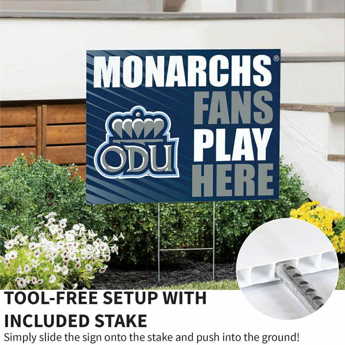 Old Dominion University Coroplast Yard Sign "Fans Play Here" - Collegiate Home