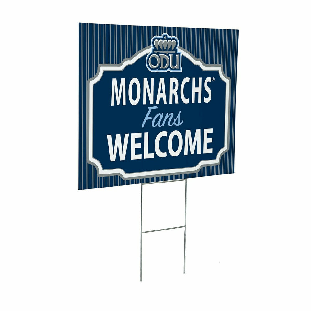 Old Dominion University Coroplast Yard Sign, "Fans Welcome" - Collegiate Home
