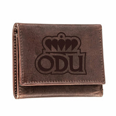 Old Dominion University, Tri-Fold Wallet, Brown, CH, 100% Genuine Leat - Collegiate Home