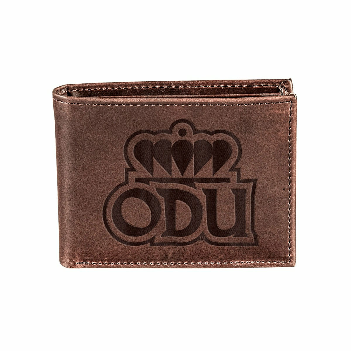 Old Dominion University, Bi-Fold Wallet, Brown, CH, 100% Genuine Leath - Collegiate Home