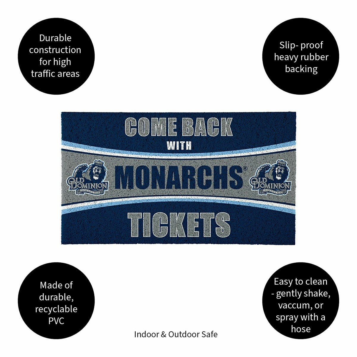 28" x 16" PVC Trapper Mat, Come Back with Tickets, Old Dominion Univer - Collegiate