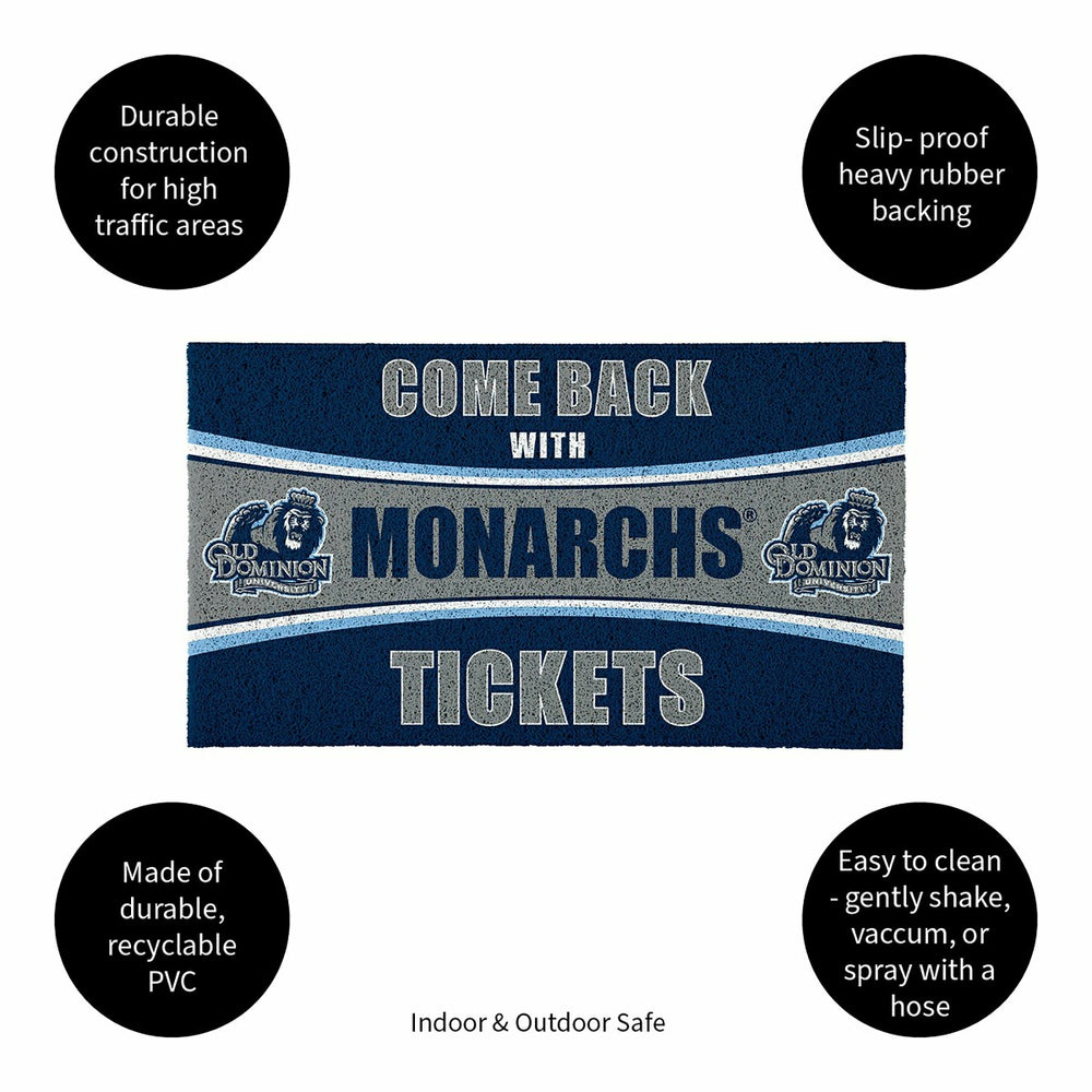 28" x 16" PVC Trapper Mat, Come Back with Tickets, Old Dominion Univer - Collegiate