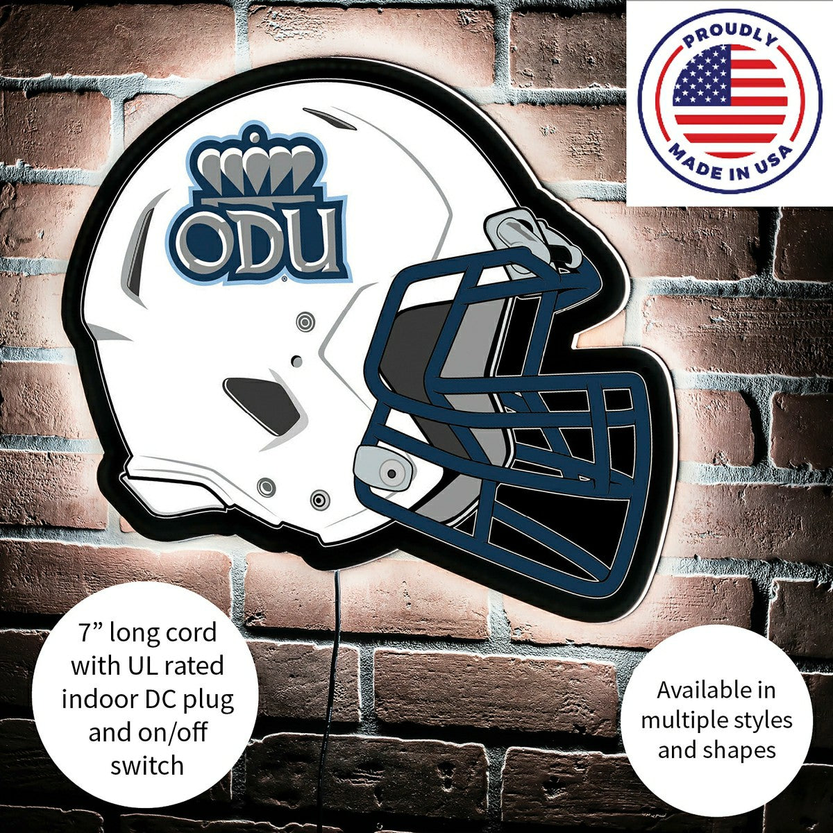 LED Wall Decor, Helmet, Old Dominion University - Collegiate Home