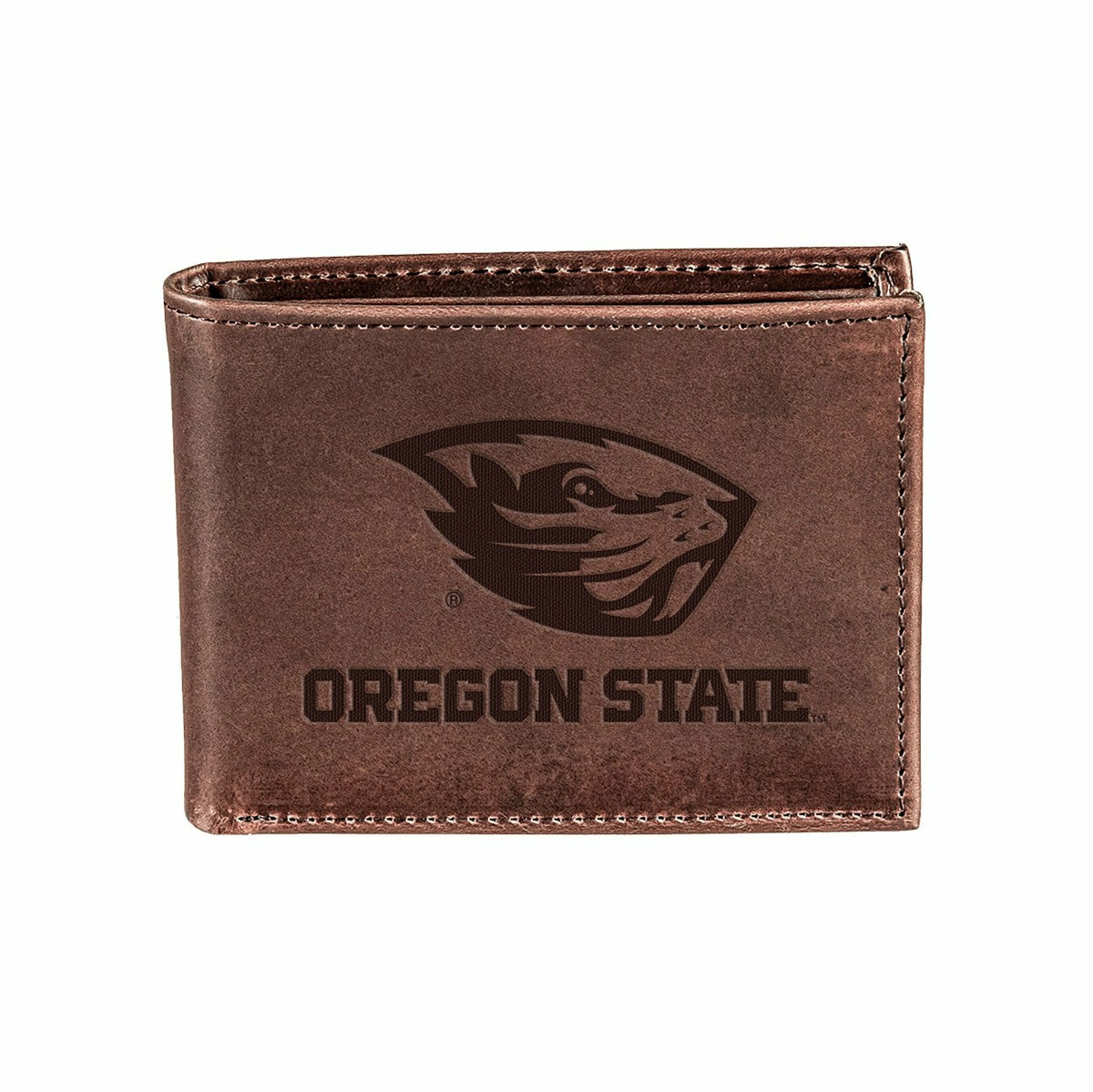 Oregon State University, Bi-Fold Wallet, Brown, CH, 100% Genuine Leath - Collegiate Home