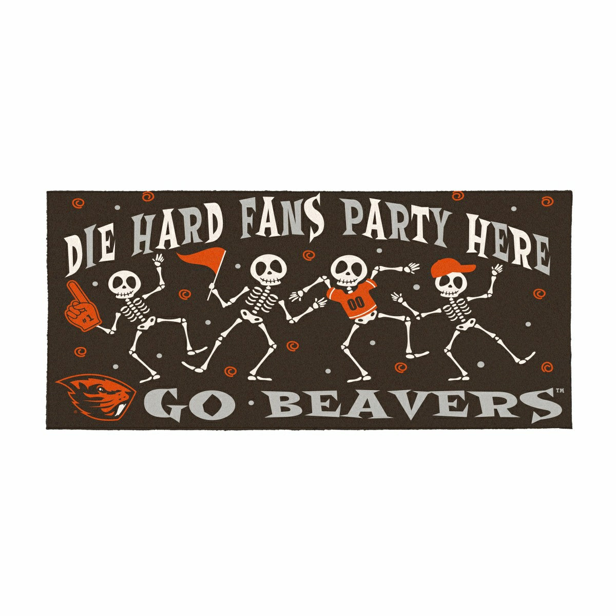 Oregon State University Flocked Coir Halloween Sassafras Switch Mat, 2 - Collegiate