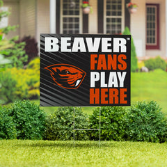 Oregon State University Coroplast Yard Sign "Fans Play Here" - Collegiate Home