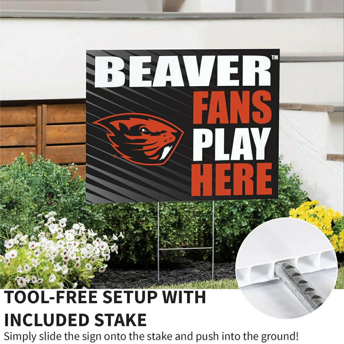 Oregon State University Coroplast Yard Sign "Fans Play Here" - Collegiate Home