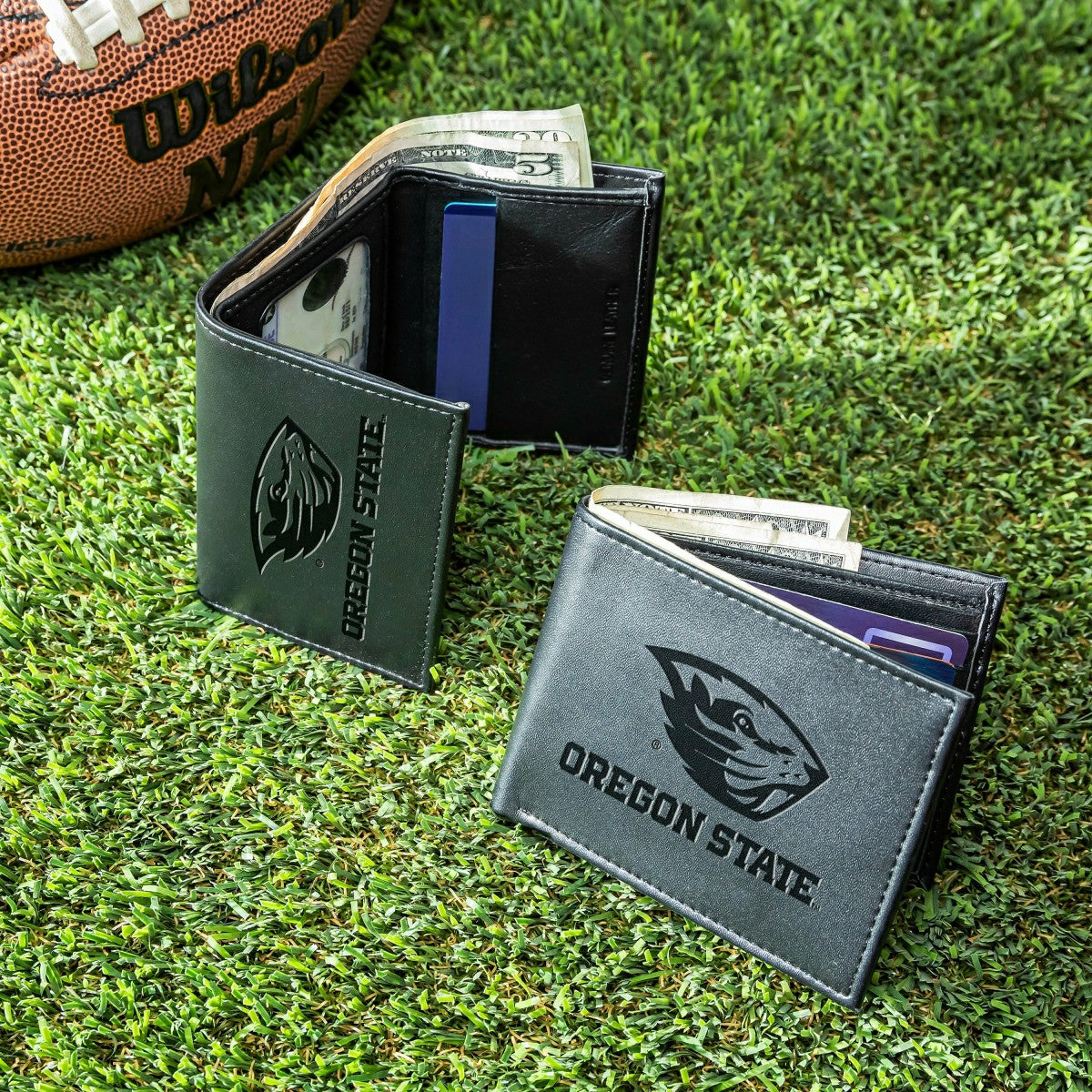 Oregon State University, Bi-Fold and Tri-Fold Wallet Gift Set, Black - Collegiate Home
