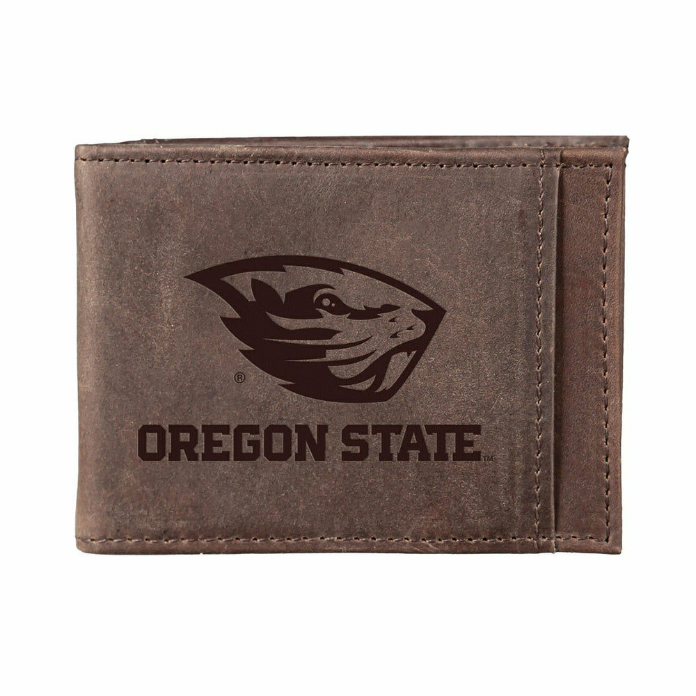 Front Pocket Wallet w/ RFID Blocking, Oregon State University, Brown - Collegiate Home