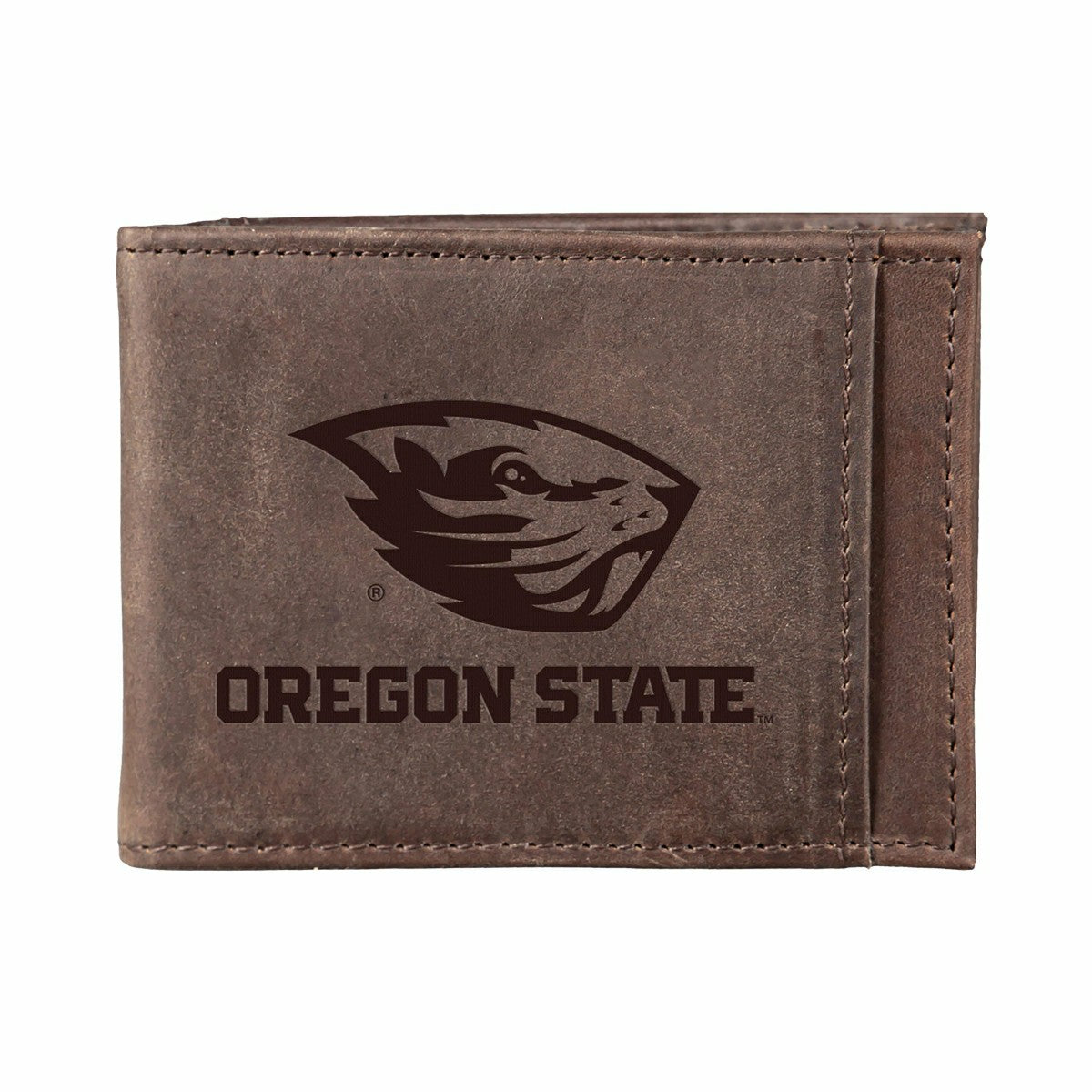 Front Pocket Wallet w/ RFID Blocking, Oregon State University, Brown - Collegiate Home
