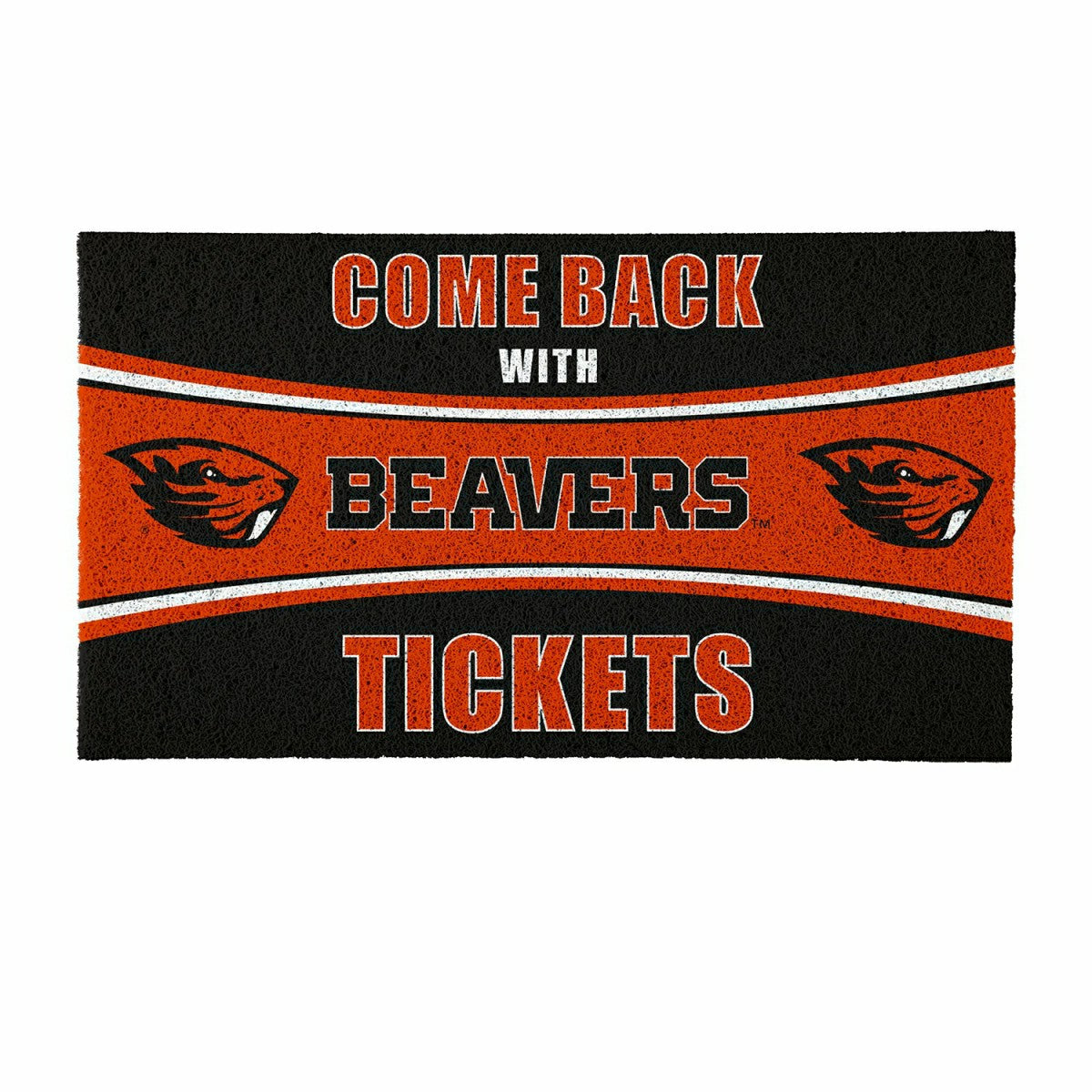 28" x 16" PVC Trapper Mat, Come Back with Tickets, Oregon State Univer - Collegiate