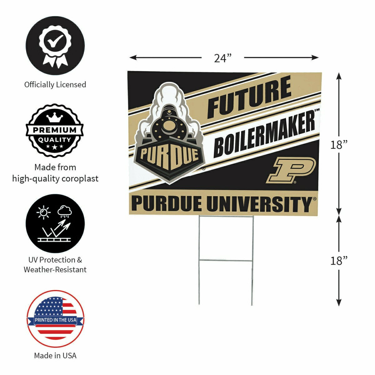 Purdue University Coroplast Yard Sign, Future Student - Collegiate Home