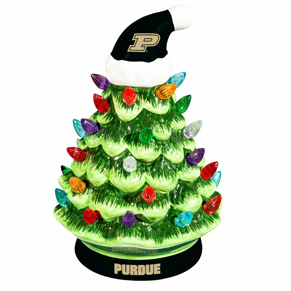 Purdue University 8" LED Ceramic Christmas Tree - Collegiate Home