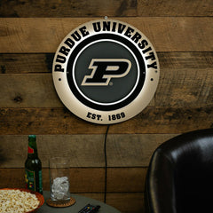 Purdue University, Metal Lite, Round - Collegiate