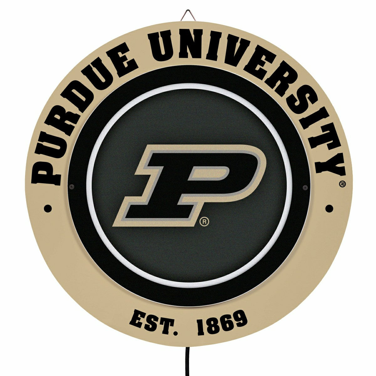Purdue University, Metal Lite, Round - Collegiate