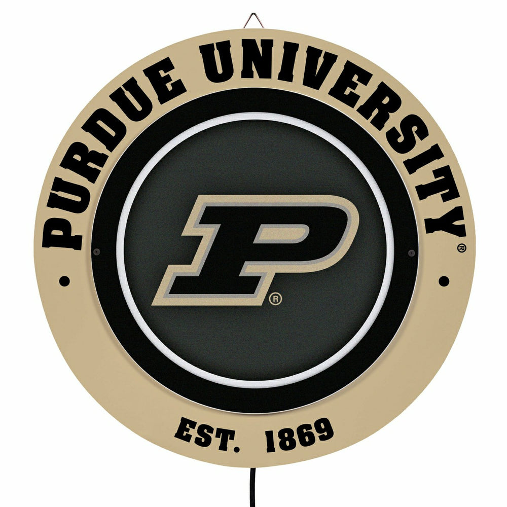 Purdue University, Metal Lite, Round - Collegiate