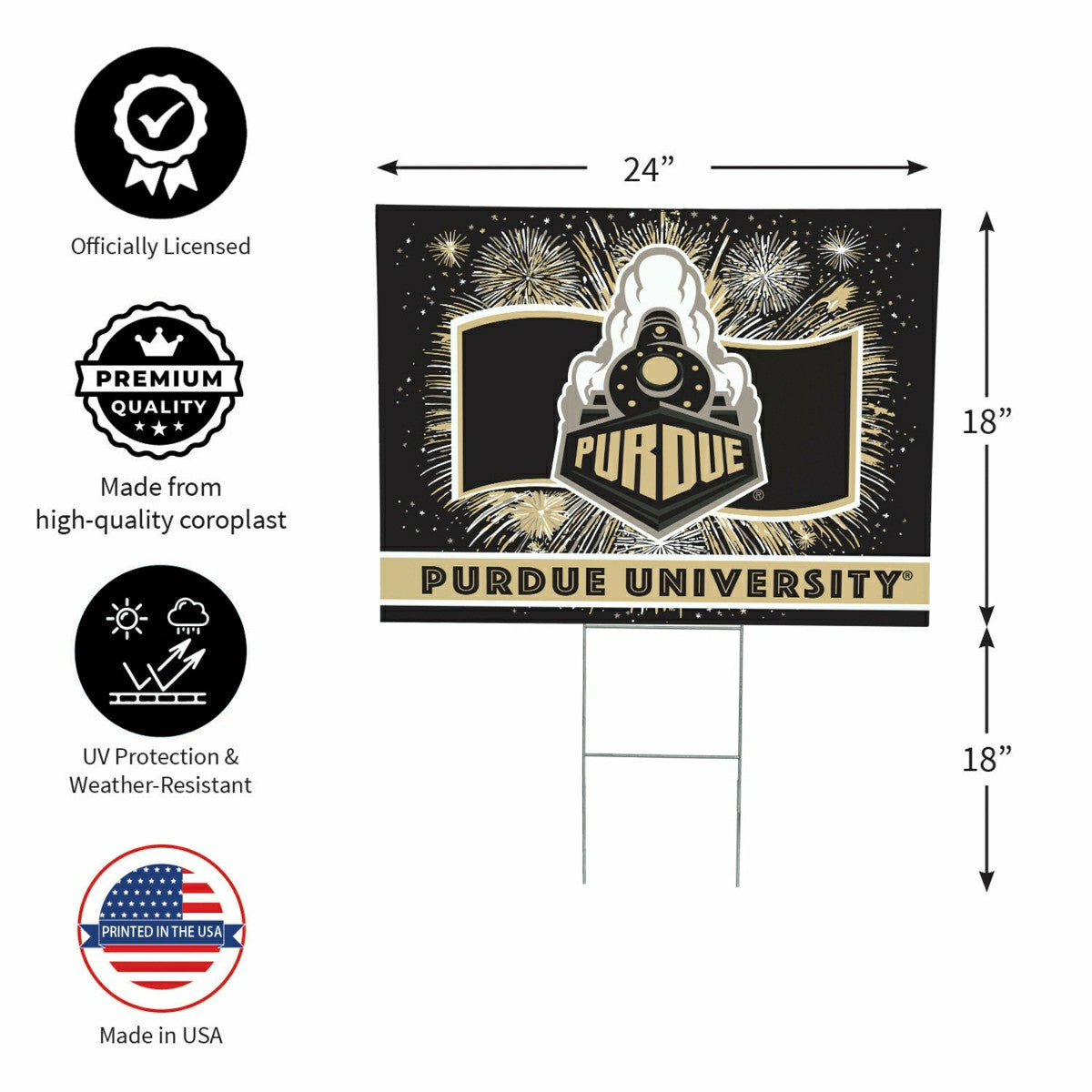 Purdue University Yard Sign, Patriotic - Collegiate Home