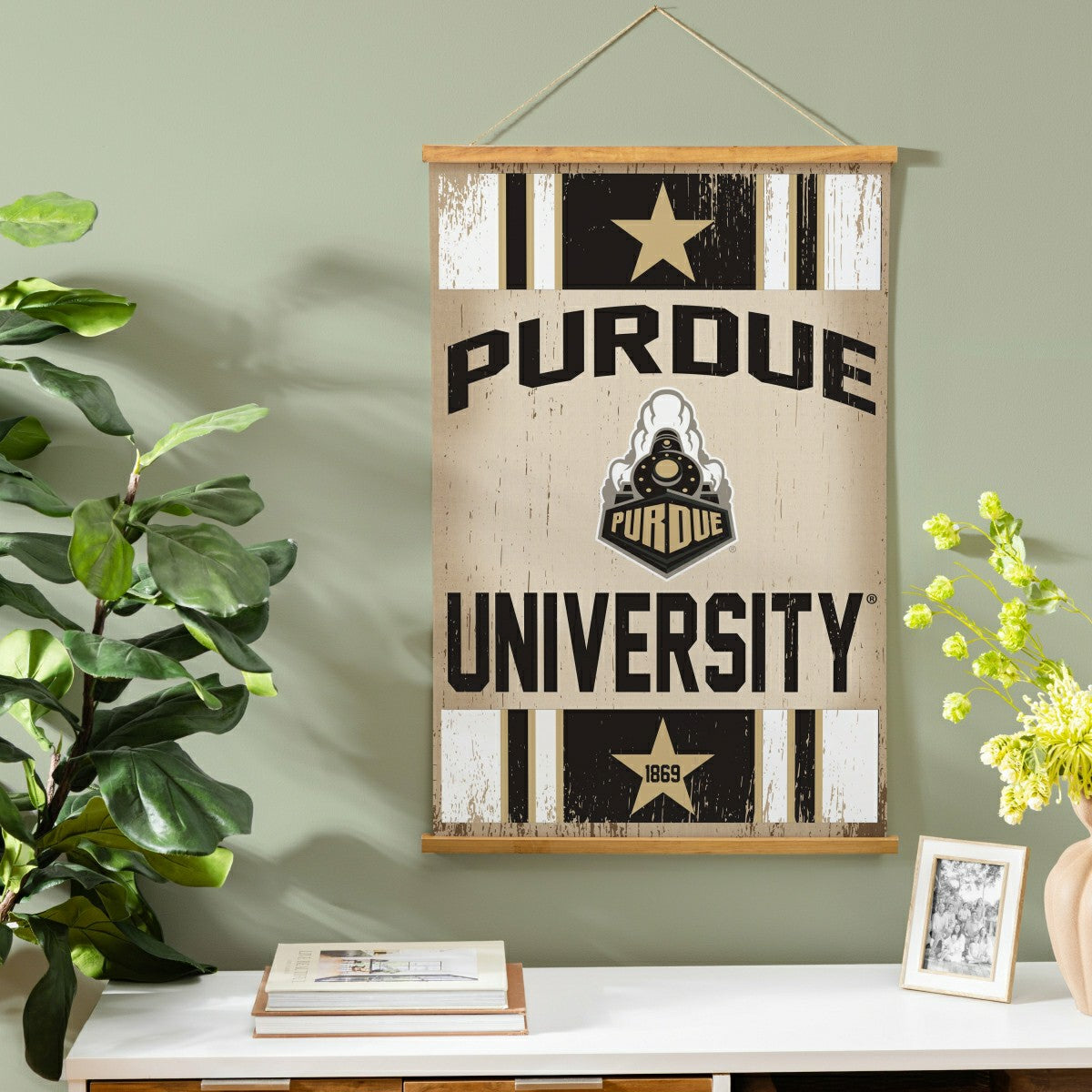 Purdue University, Canvas Wall Tapestry, Medium, 36x24 - Collegiate Home