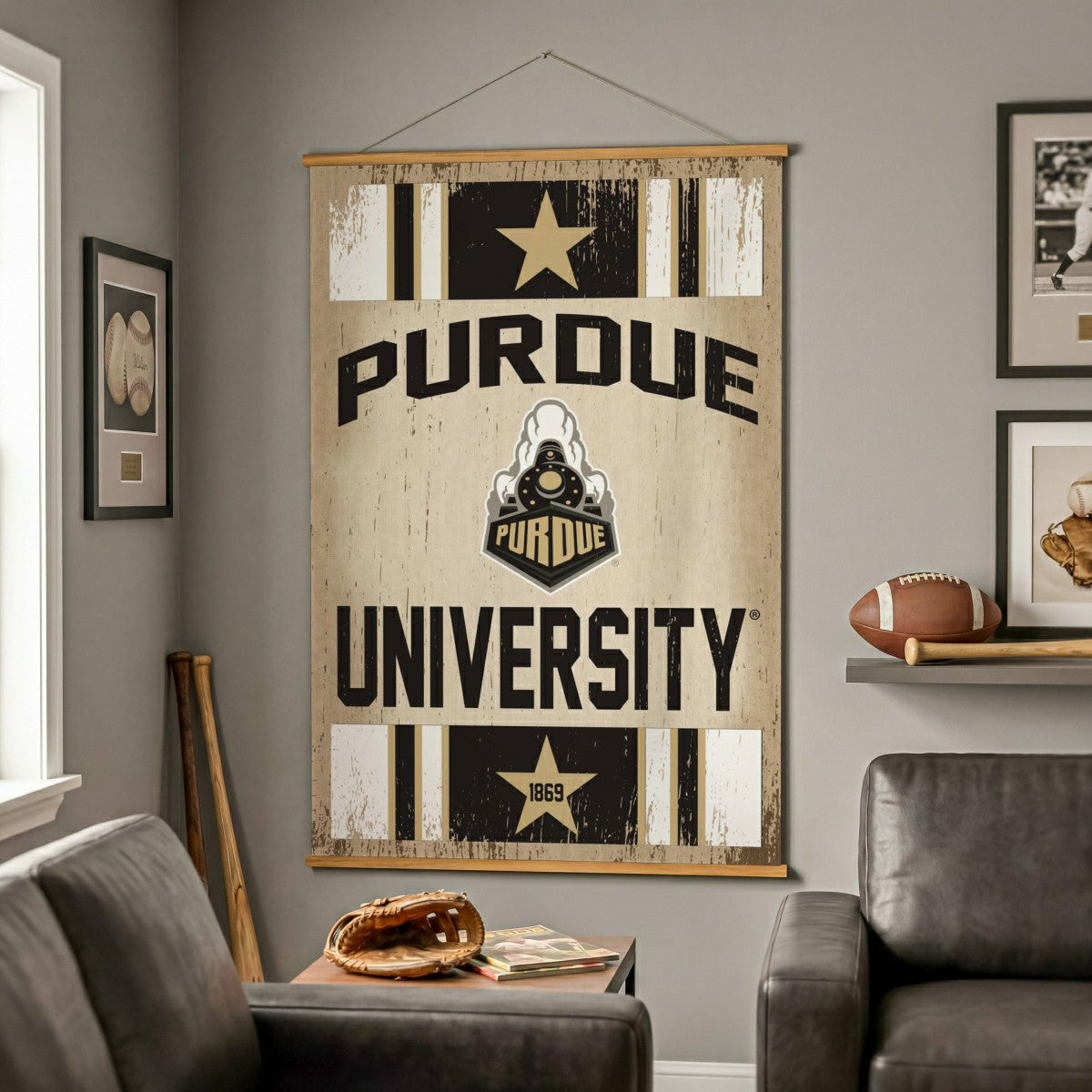 Purdue University, Canvas Wall Tapestry, Large, 54x36 - Collegiate Home