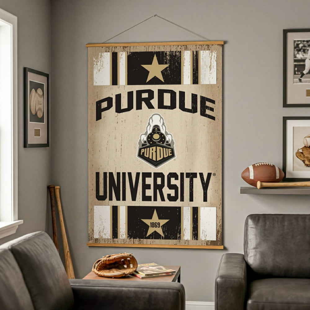 Purdue University, Canvas Wall Tapestry, Large, 54x36 - Collegiate Home