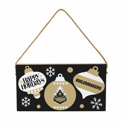 Purdue University Holiday Wood Wall Sign, 6x11 - Collegiate Home