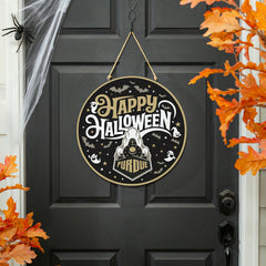 Purdue University Halloween Round Door Décor with Hanging Rope, 18x18 - Collegiate Home