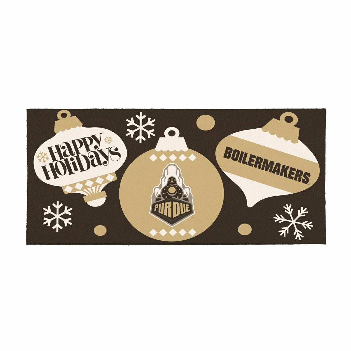 Purdue University Holiday Flocked Coir Sassafras Switch Mat, 22"x10" - Collegiate