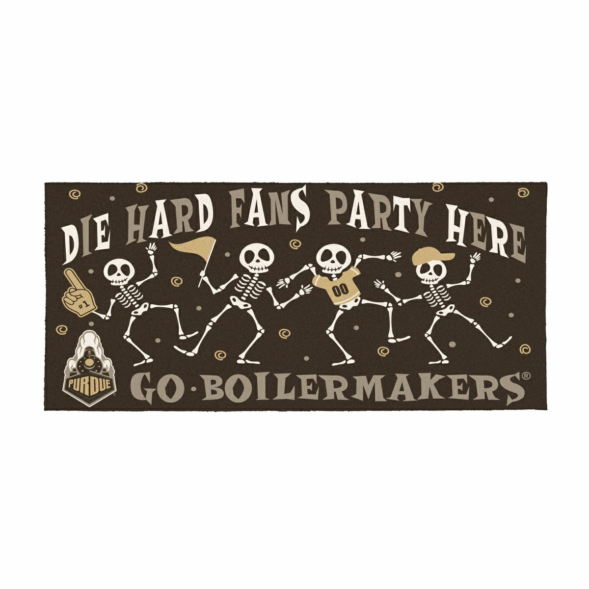 Purdue University Flocked Coir Halloween Sassafras Switch Mat, 22"x10" - Collegiate