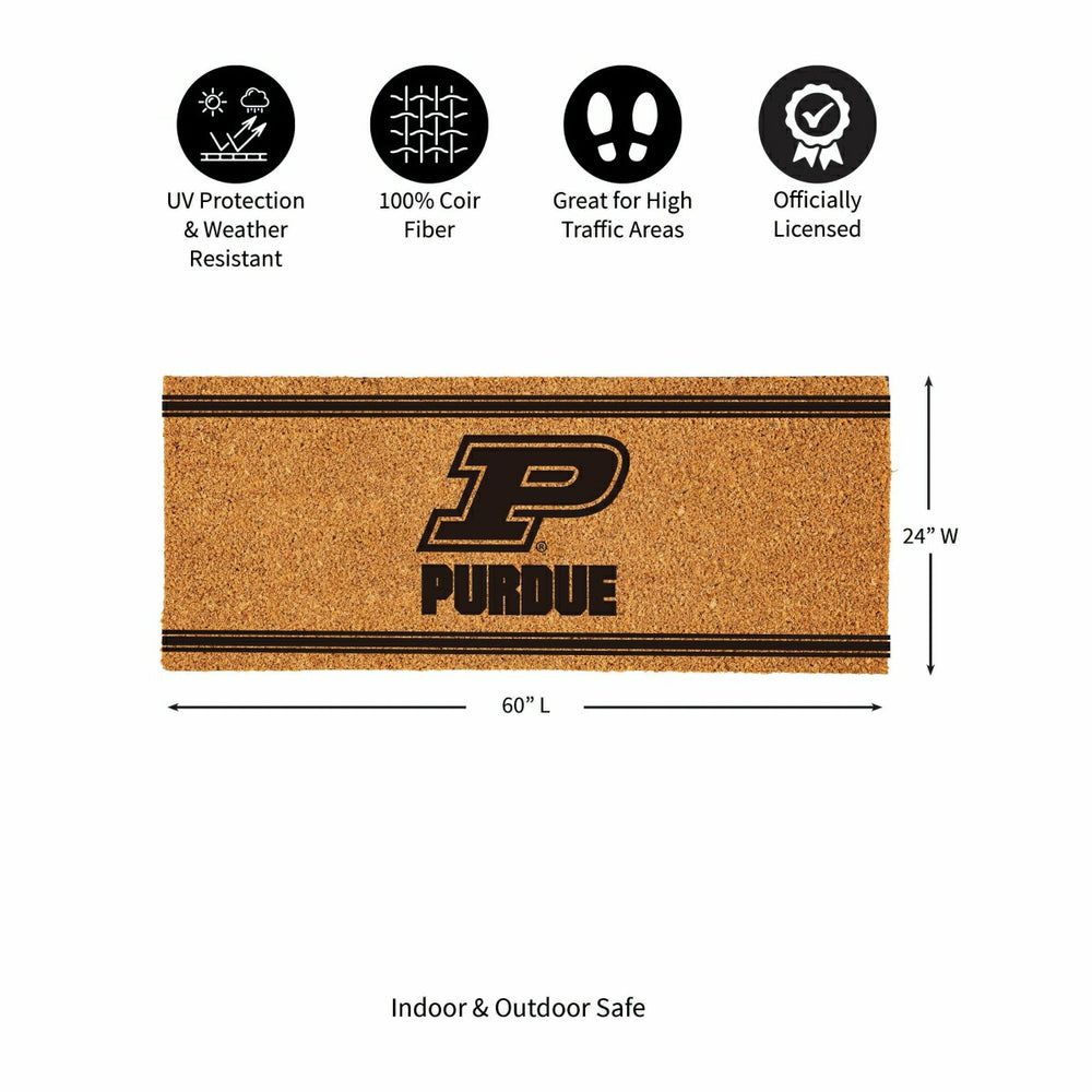 Purdue University Extra Large One Color Coir Mat, 60"x24" - Collegiate