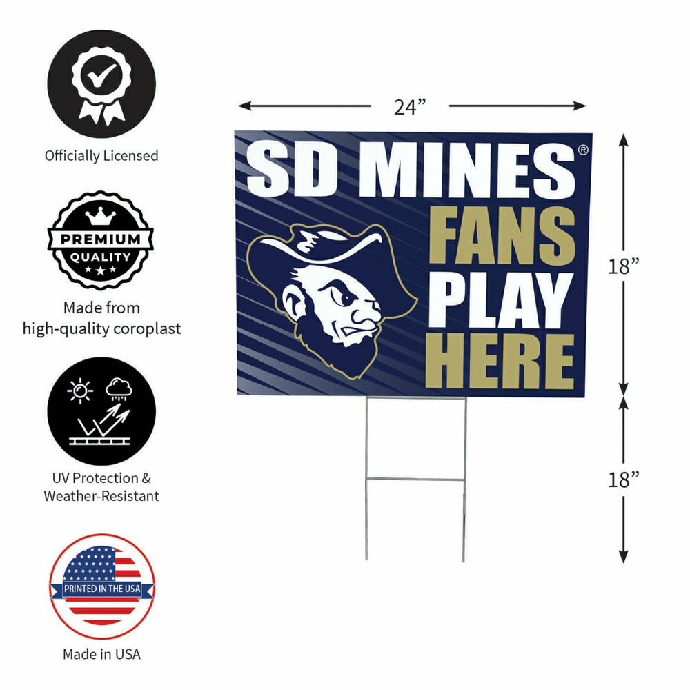 South Dakota School of Mines & Technology Coroplast Yard Sign "Fans Pl - Collegiate Home