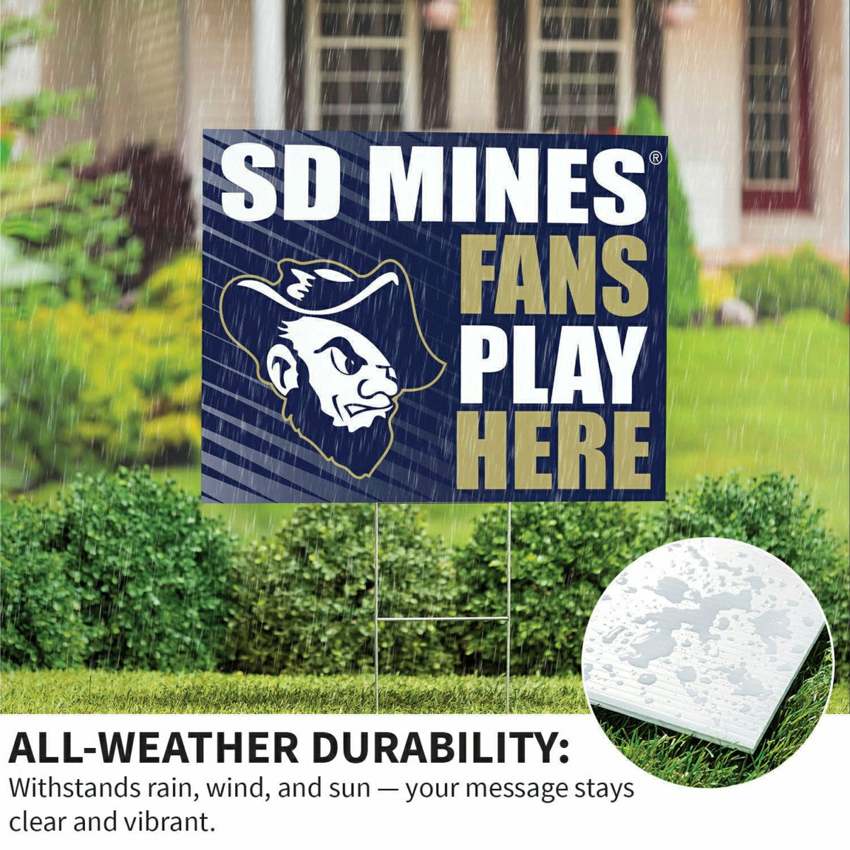South Dakota School of Mines & Technology Coroplast Yard Sign "Fans Pl - Collegiate Home