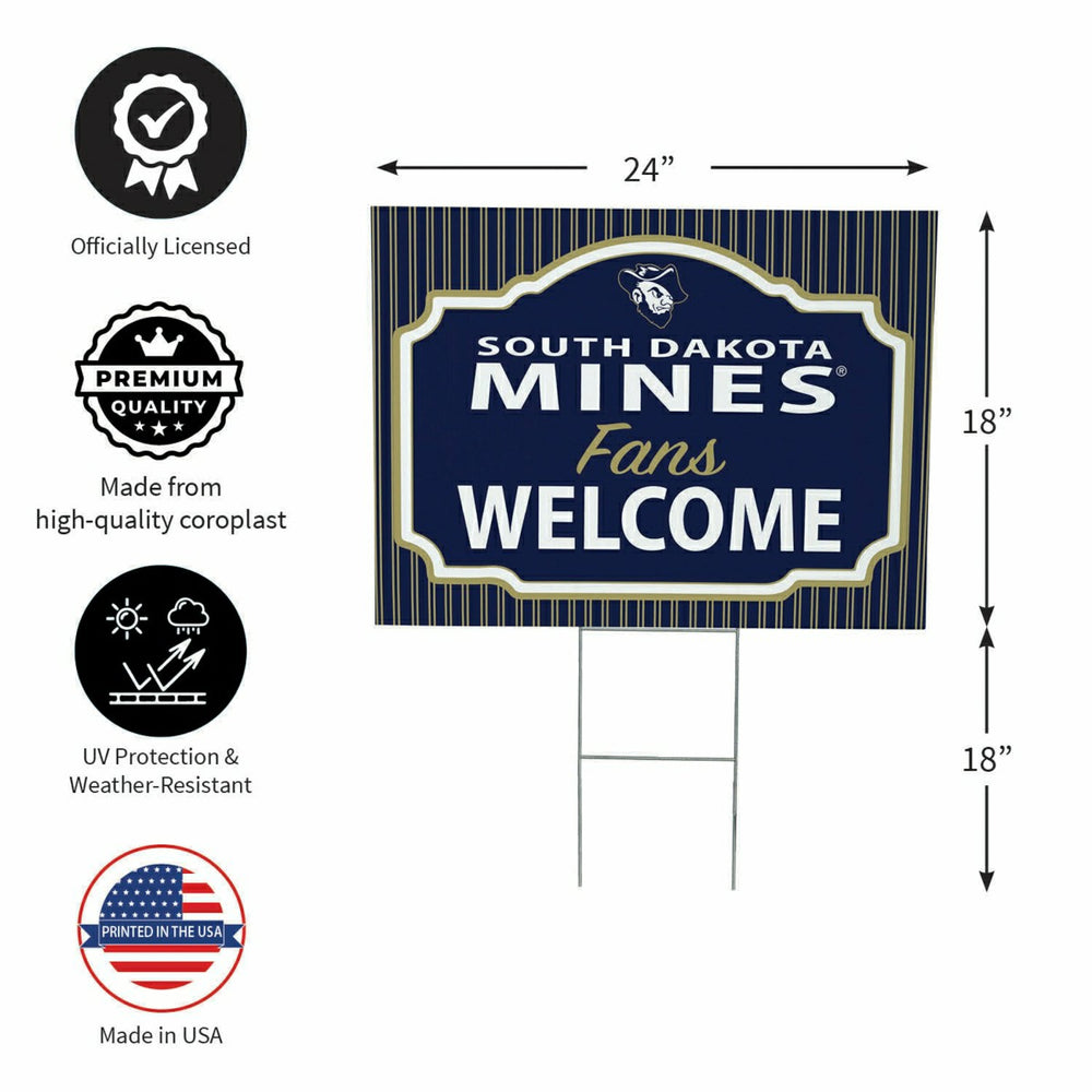 South Dakota School of Mines & Technology Coroplast Yard Sign, "Fans W - Collegiate Home