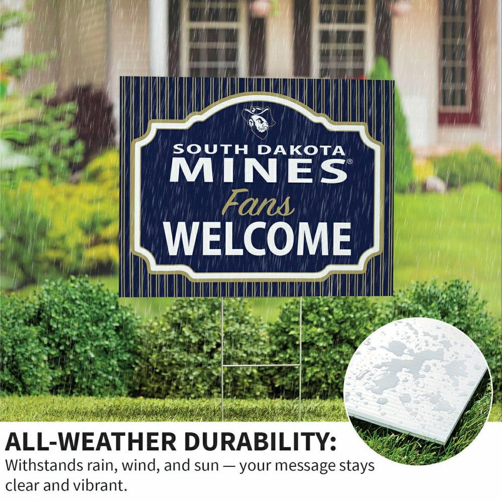 South Dakota School of Mines & Technology Coroplast Yard Sign, "Fans W - Collegiate Home